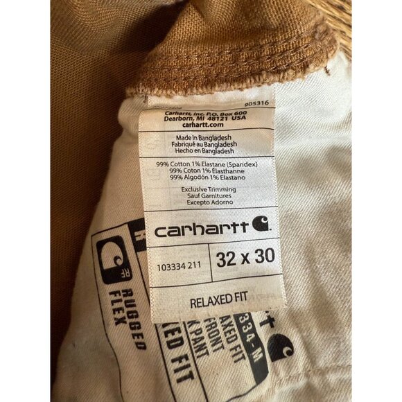 Carhartt Mens BN3334-M Rugged Duck Double Coyote Utility PantsSize 32X30 Grunge - Picture 13 of 16